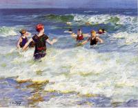 Potthast, Edward Henry - In the Surf